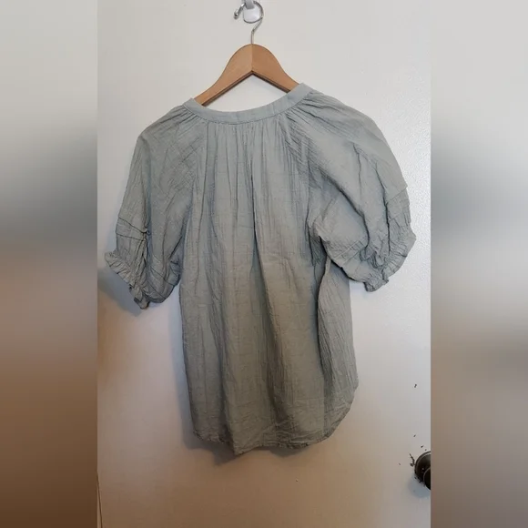 Lush Soft Green Ruffle Sleeve Blouse - Picture 4 of 4